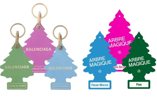 Balenciaga denunciata da Arbre Magique, portachiavi simili agli alberi profumati