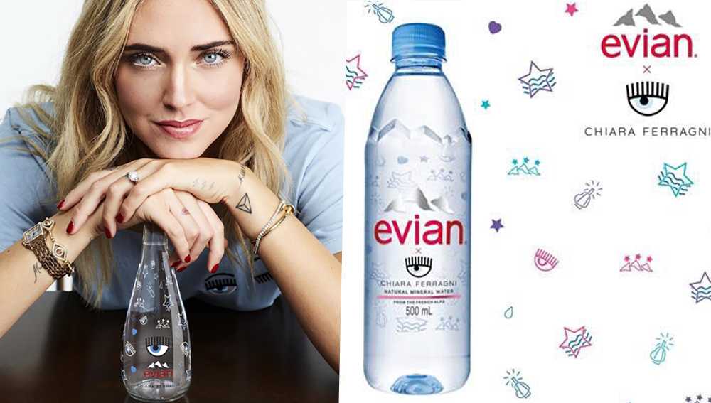 Acqua Evian firmata da Chiara Ferragni: ira dei social per il prezzo esagerato