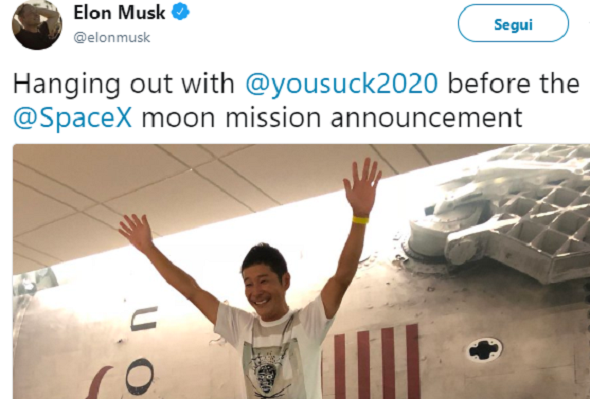 Space X, il primo turista sulla Luna è un imprenditore giapponese