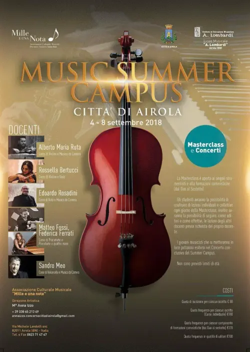 “Music Summer Campus”, il via alle masterclass internazionali