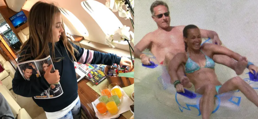 Sonia Bruganelli, moglie di Bonolis, posta foto del jet privato su Instagram