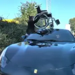 Striscia la Notizia riparte con la sedia a rotelle sulla Ferrari: Brumotti show