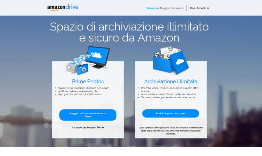Il clouding di Amazon arriva in Italia: pronto il piano Archiviazione Illimitata