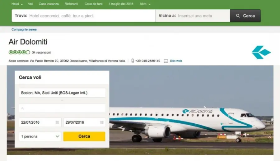 TripAdvisor: viaggiatori valuteranno qualità voli