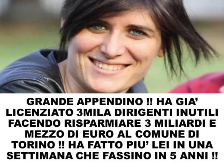Chiara Appendino licenzia 3.000 dirigenti: fake colossale su Facebook