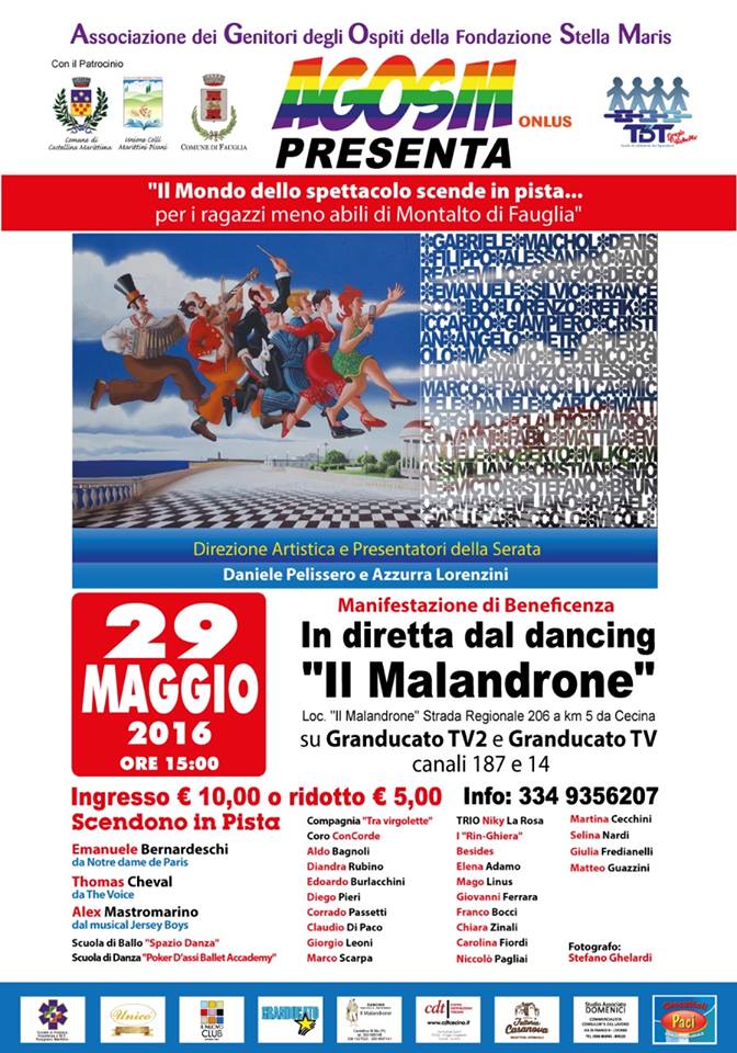 Domenica 29 Maggio Il Mondo Dello Spettacolo Scende In Pista Per I Ragazzi Meno Abili Di Montalto, Evento In Diretta Su Granducato Tv