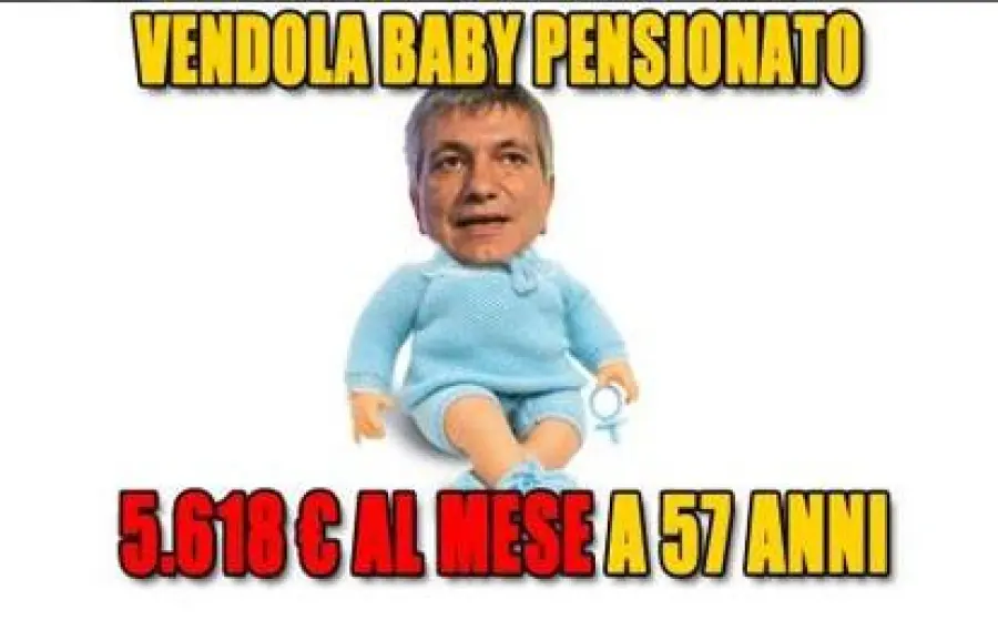 Vendola Baby Pensionato: 6.000 Euro al Mese, Grillo Ironizza su Twitter