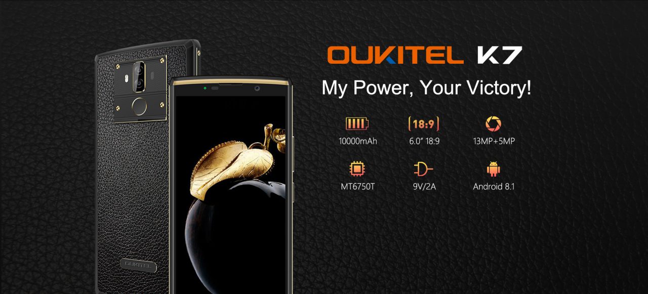 OUKITEL K7 Power, smartphone con una mega batteria da 10.000 mAh