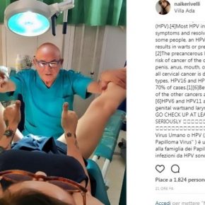 Naike Rivelli provocatoria dal ginecologo: scatto per nobile causa