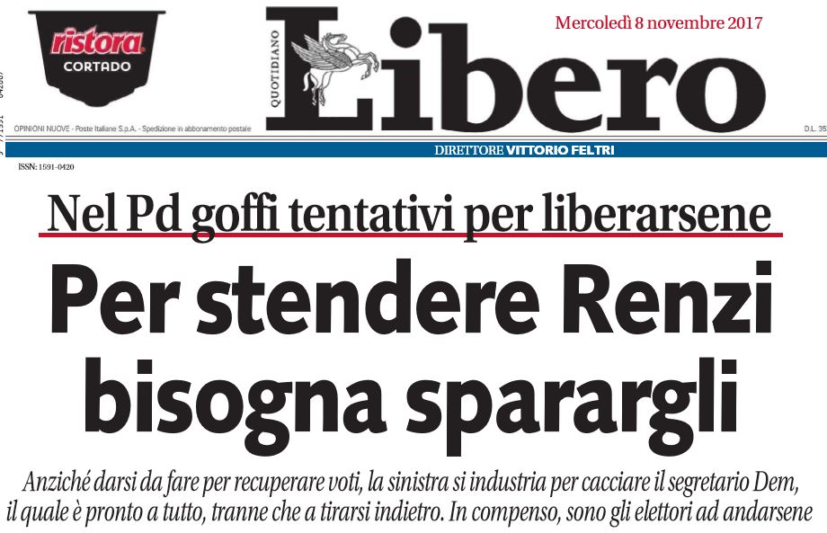 Vittorio Feltri: editoriale shock su Renzi