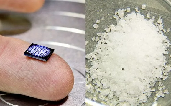 Computer più piccolo del mondo come grano di sale