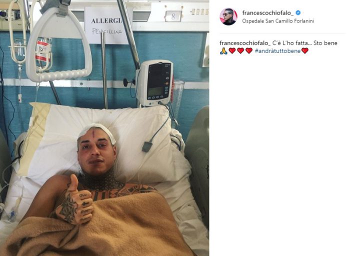 Francesco Chiofalo la foto su Instagram dopo l'intervento